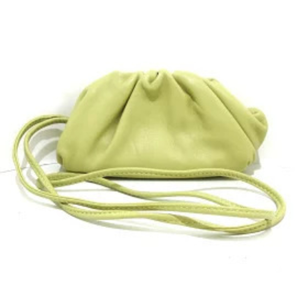BOTTEGA VENETA The Pouch Clutch coin case Wallet Beige Cream Leather